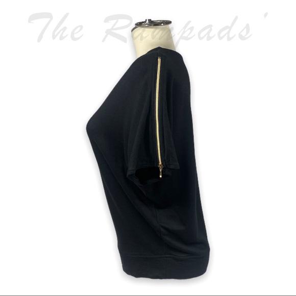 Black Zenergy by Chico’s Zipper Short-sleeve Blouse Size 0 - Picture 4 of 8